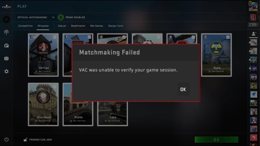 Как исправить ошибку «VAC не удалось проверить» в CS:GO — изображение 2