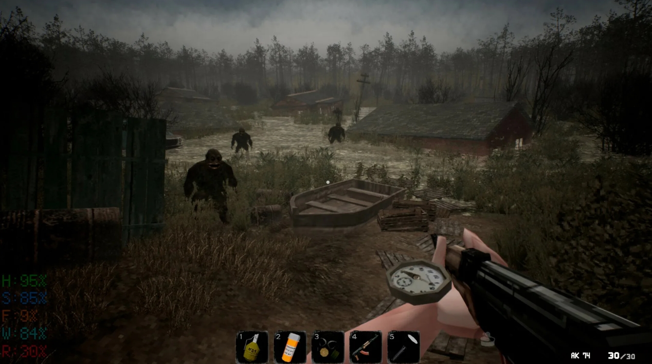 Gameplay of MISERY hardcore survival game