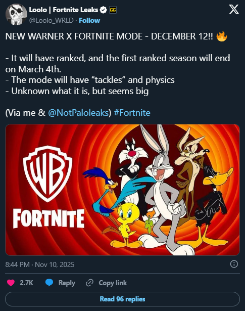Fortnite получает новый режим от Warner Bros, и он будет с обновленной физикой — изображение 2