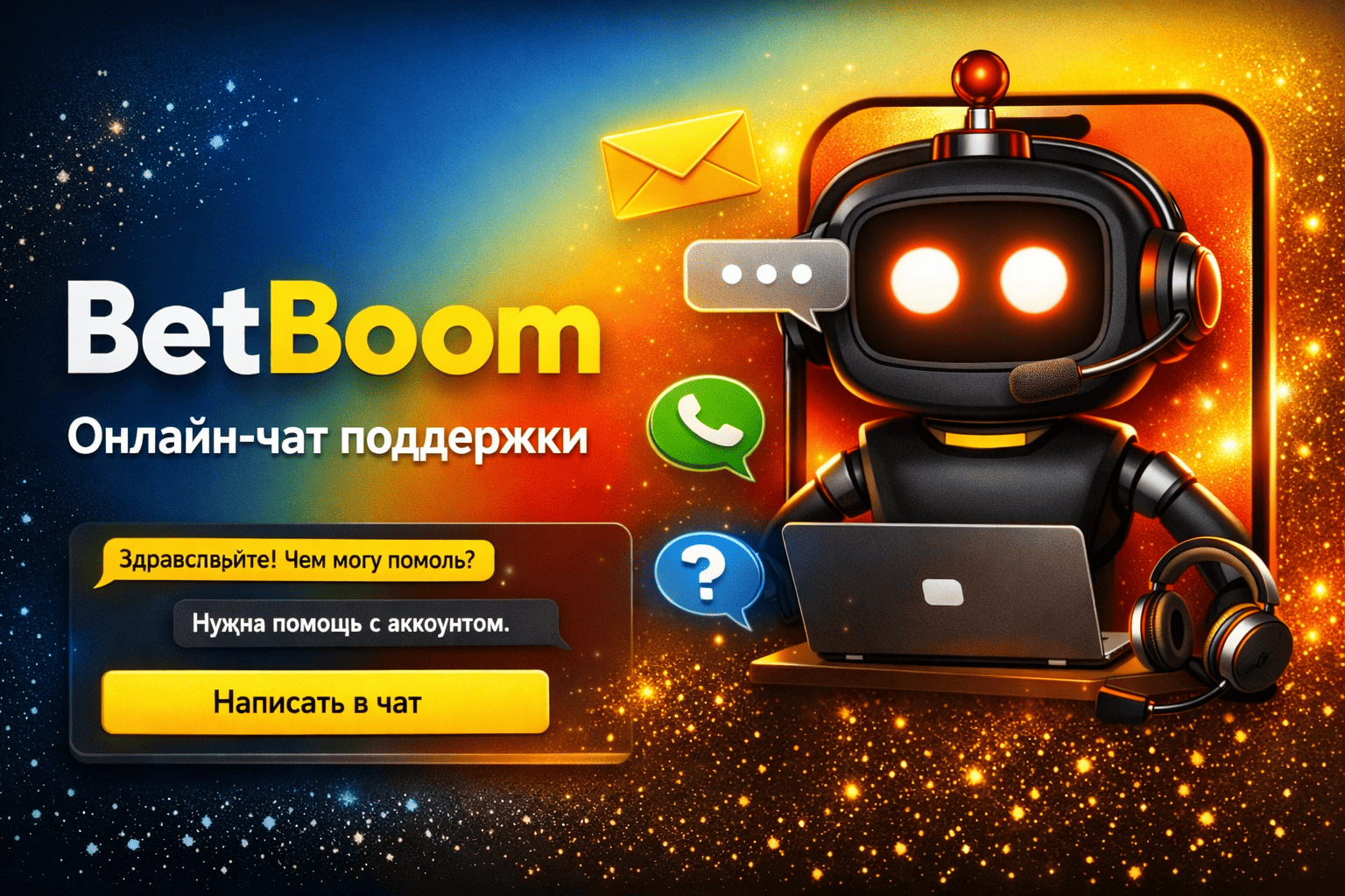 Поддержка BetBoom через чат и помощь по аккаунту