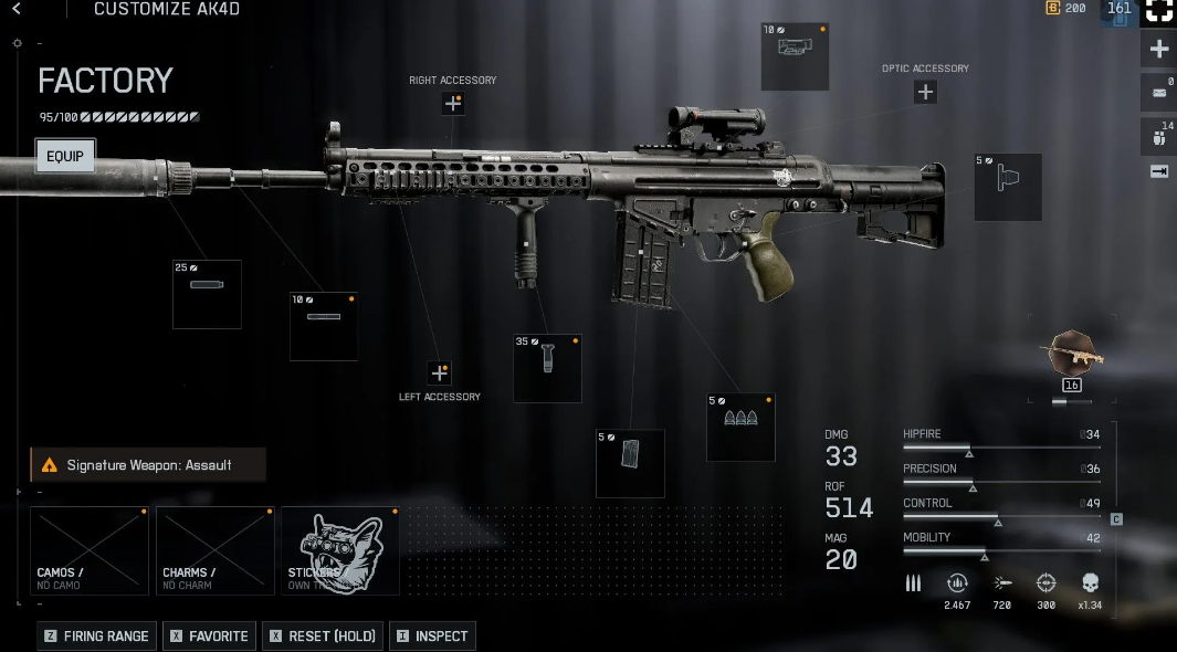 AK4D, дальний бой