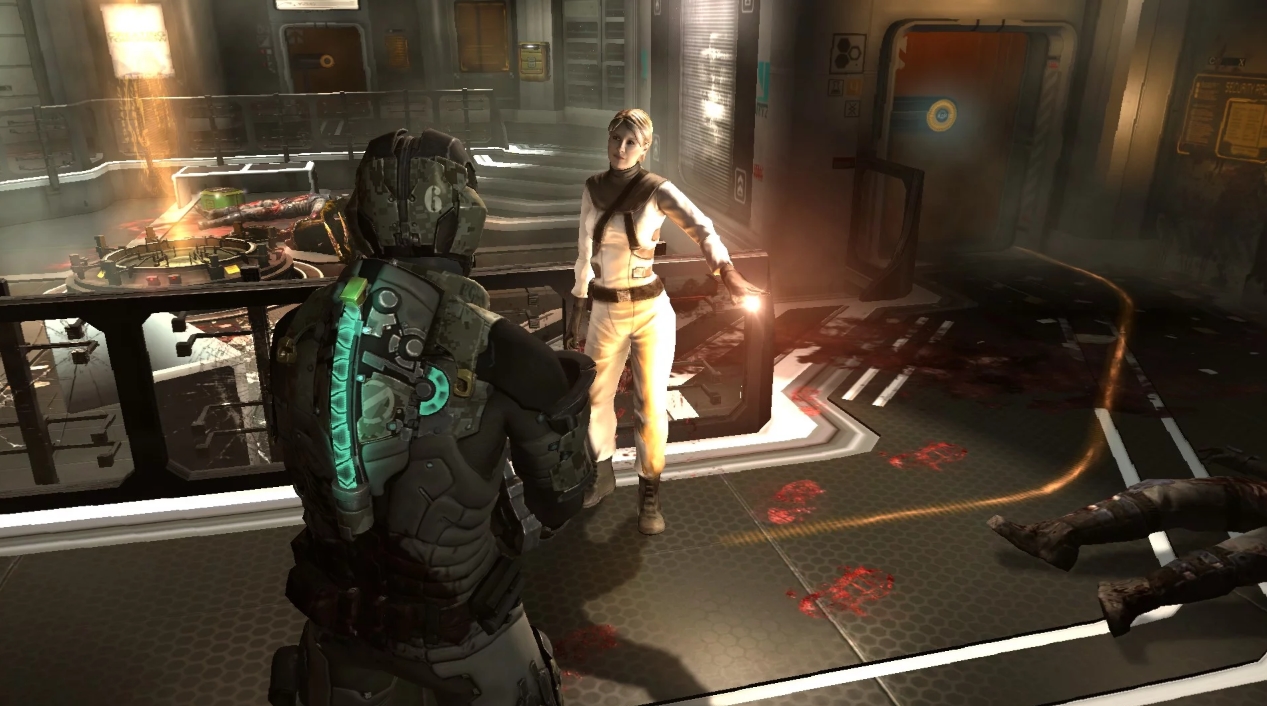 Айзек Кларк исследует космический корабль USG Ishimura в Dead Space