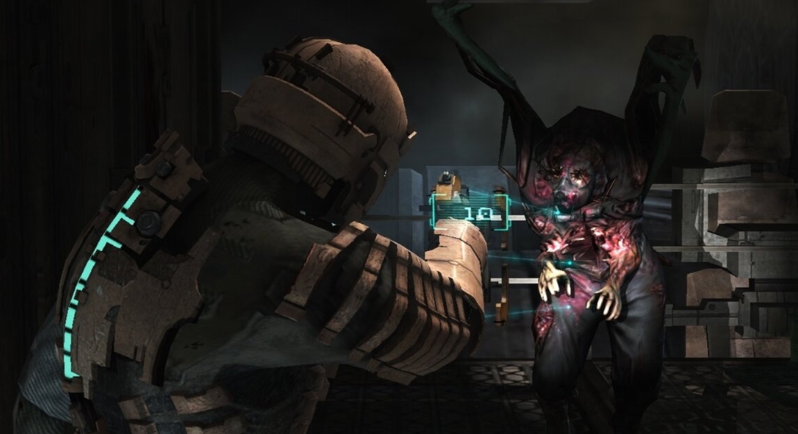 Айзек Кларк сражается с жутким некроморфом в Dead Space