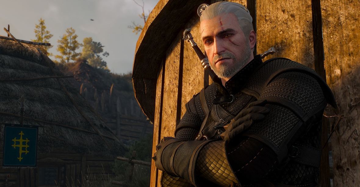 Геральт из Ривии отдыхает в деревне в одной из сцен The Witcher 3: Wild Hunt