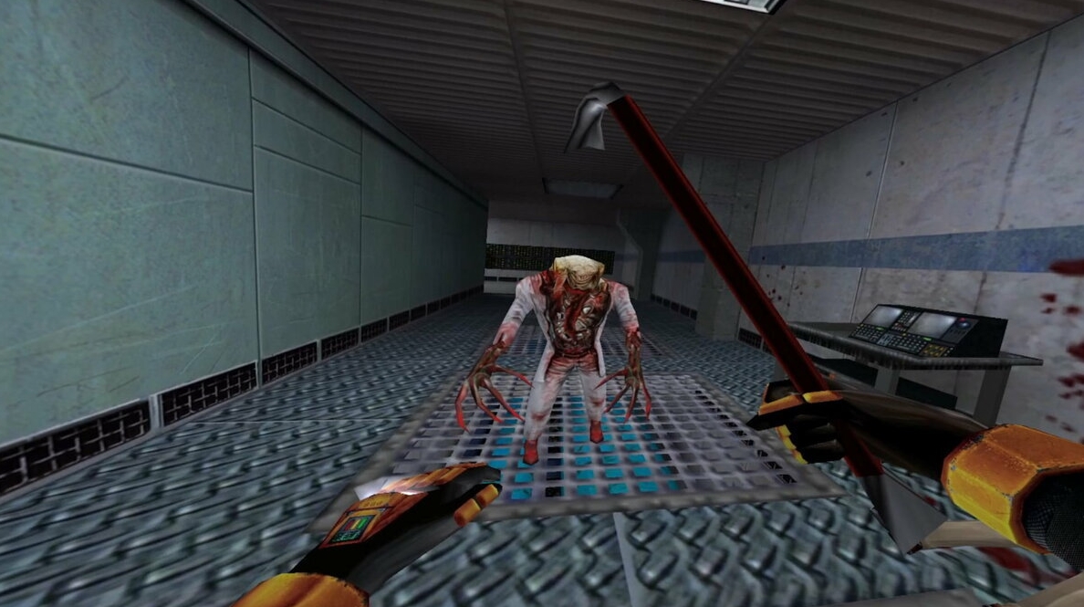 Гордон Фримен против мутировавшего монстра в одной из сцен Half-Life
