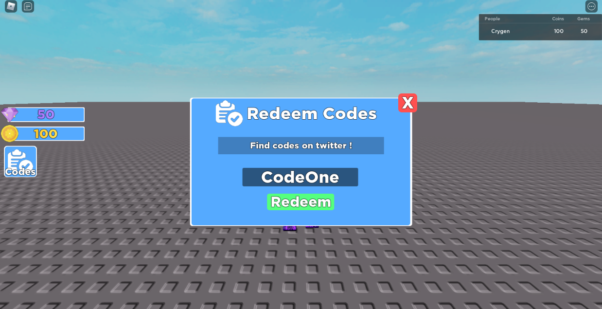Ввод кодов Roblox