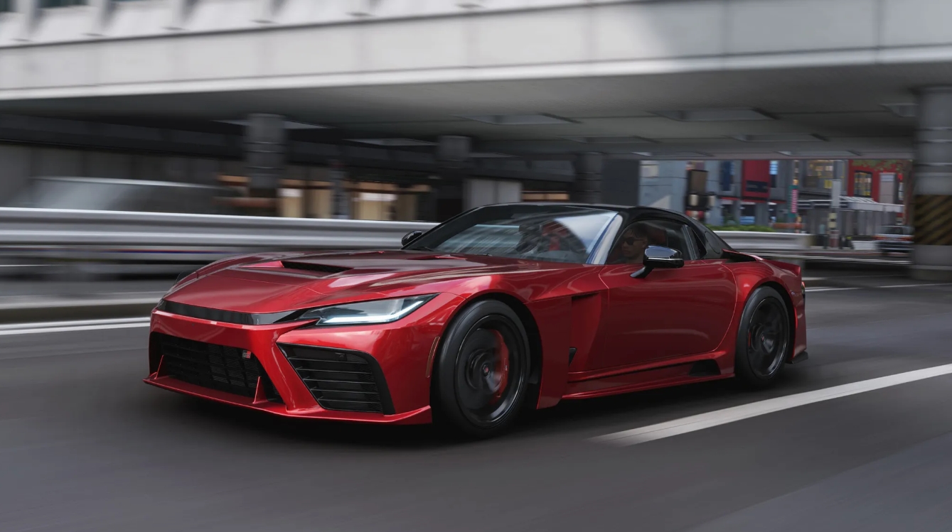 красный спорткар в Forza Horizon 6 на улицах Японии — новая физика окружения и детали открытого мира