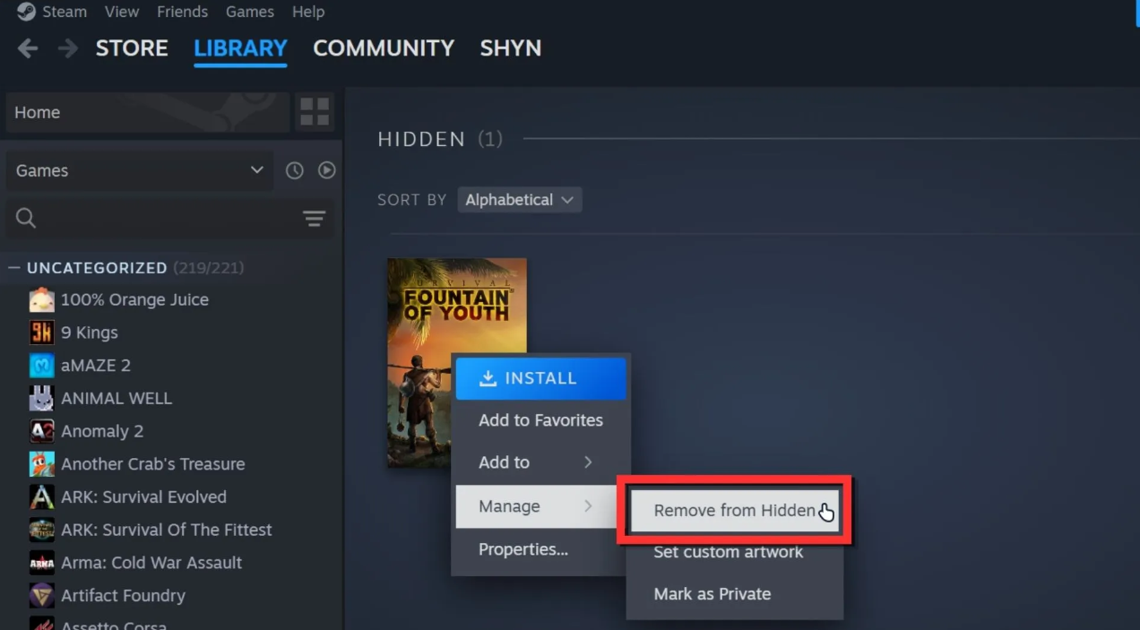 Steam — как найти, увидеть и убрать из скрытых игры на ПК и Steam Deck — изображение 4