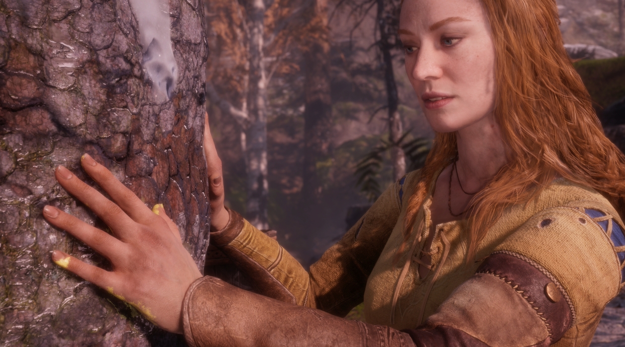 Фэй исследует древний лес в God of War: Laufey, взаимодействуя с магией природы и окружающим миром