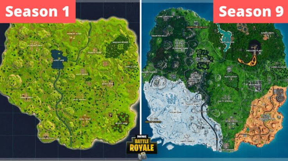 Изменения карты в 9 сезоне Fortnite
