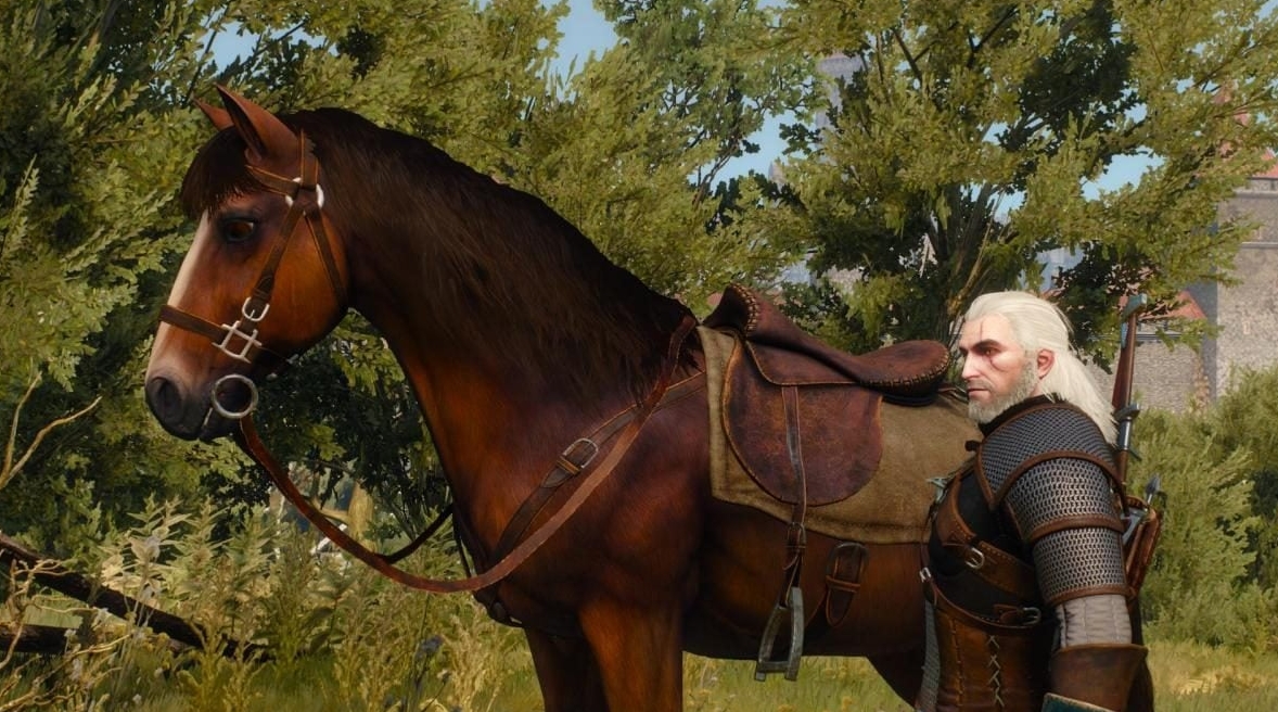 Геральт и Плотва в The Witcher 3: Wild Hunt после выхода мода Elden Roach, улучшающего управление лошадью