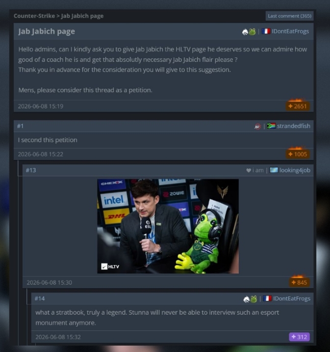 Жаб Жабыч теперь официально на HLTV: иконка для фанатов Team Spirit и как её получить — изображение 2
