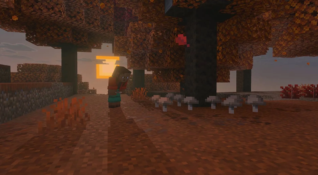 Осенний лесной биом в Minecraft