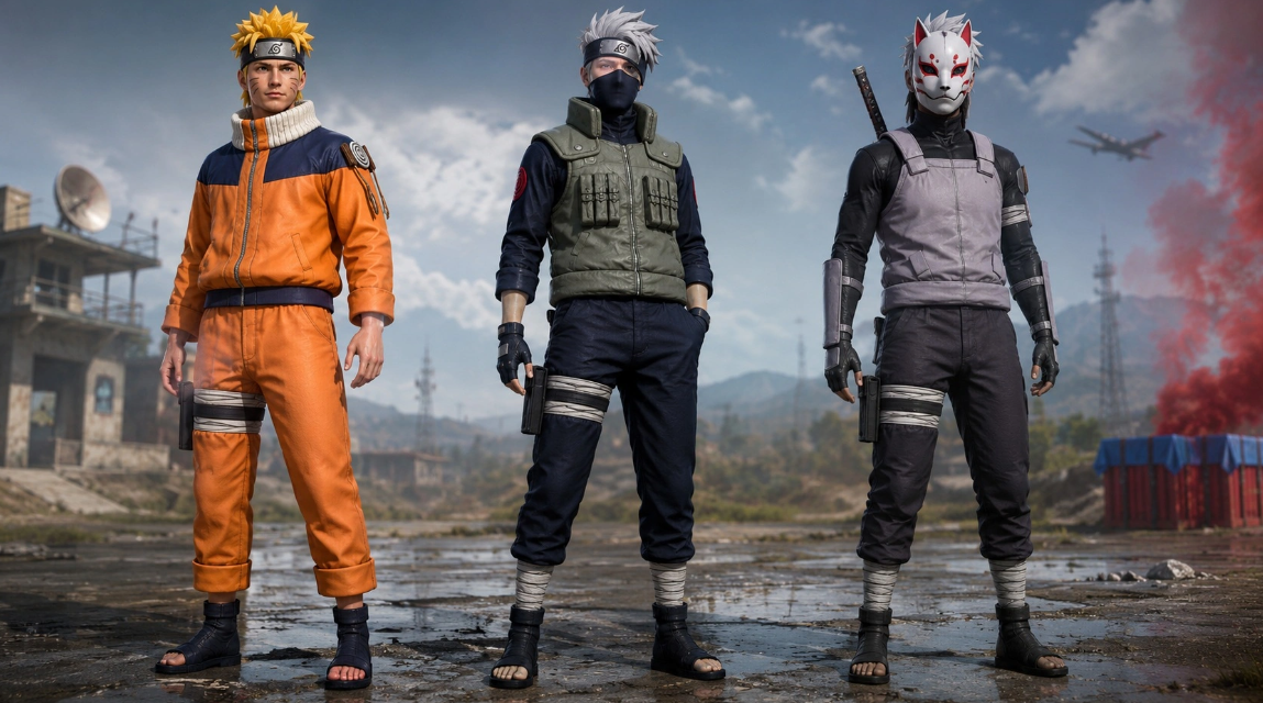 Золотой костюм Наруто в PUBG