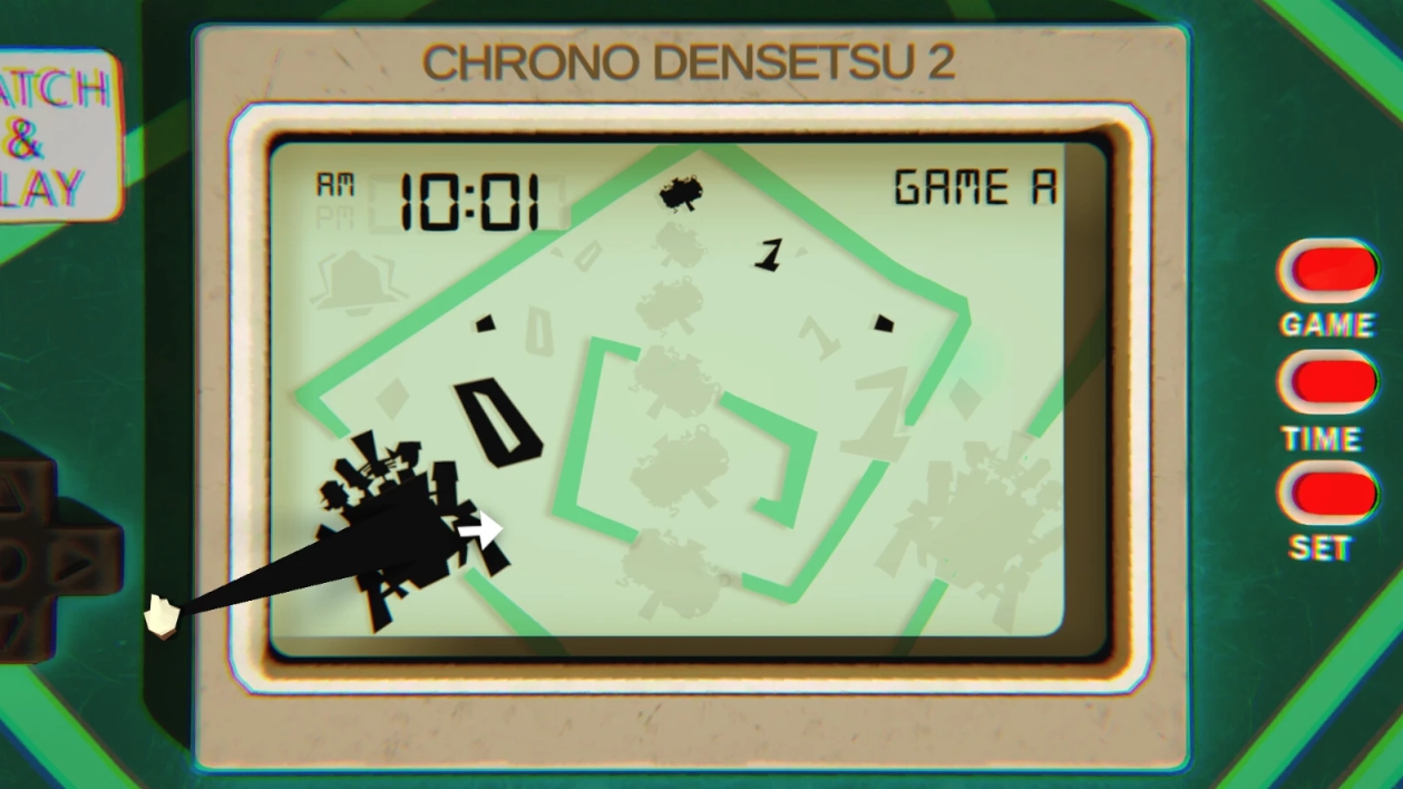Мини-игра Chrono Densetsu 2 в Crushed in Time отсылает к классическим портативным электронным играм и ретро-приключениям