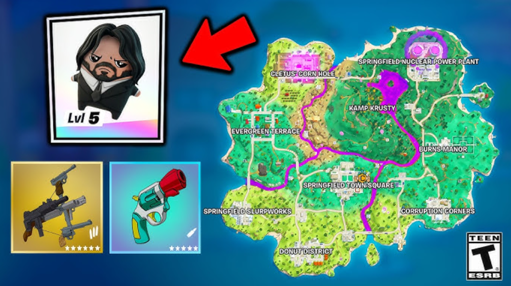 Все награды Спрингфилда в Fortnite Reload: ранговые, задания и Simpsonified John Wick — изображение 4