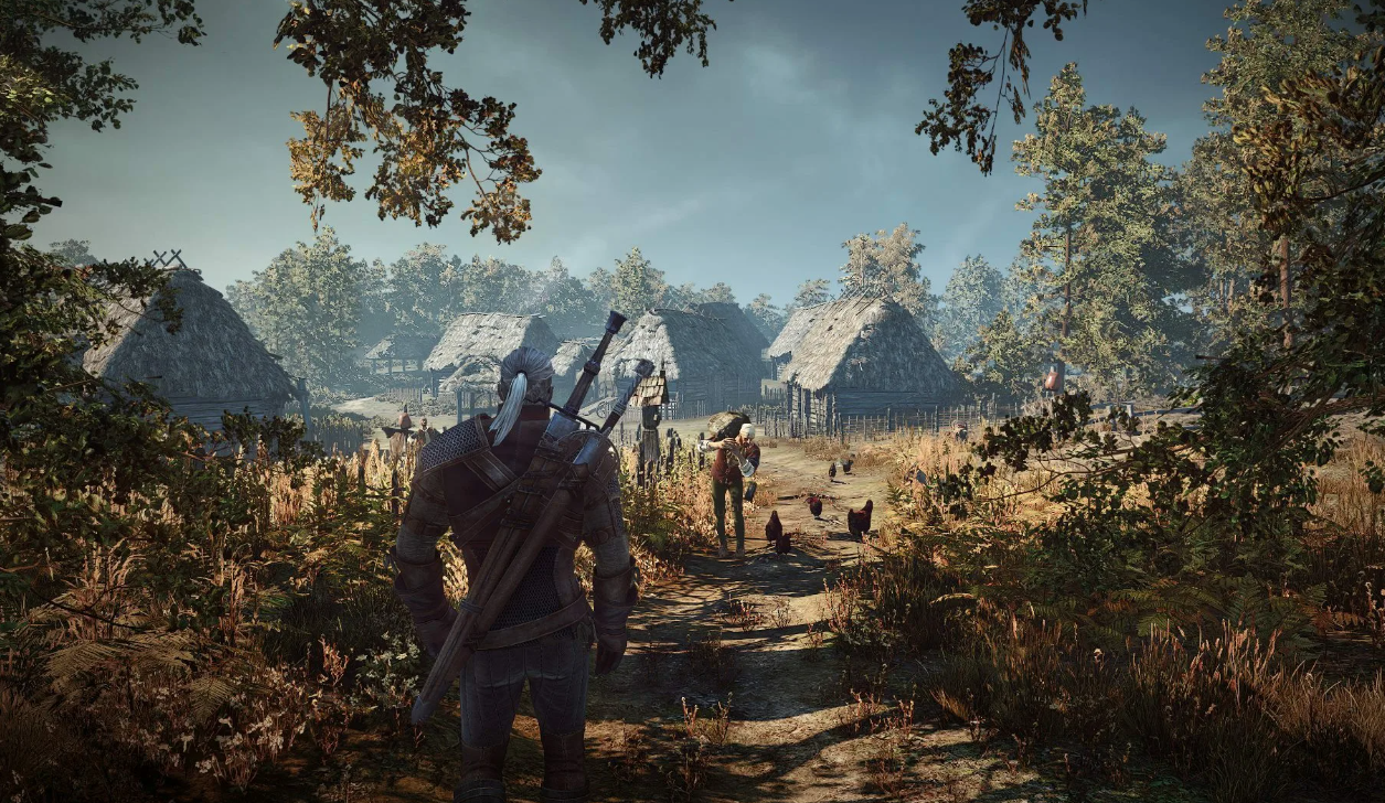 The Witcher 3: Wild Hunt — Геральт идёт по деревне, редчайший квест A Final Kindness завершили лишь 10,2% игроков